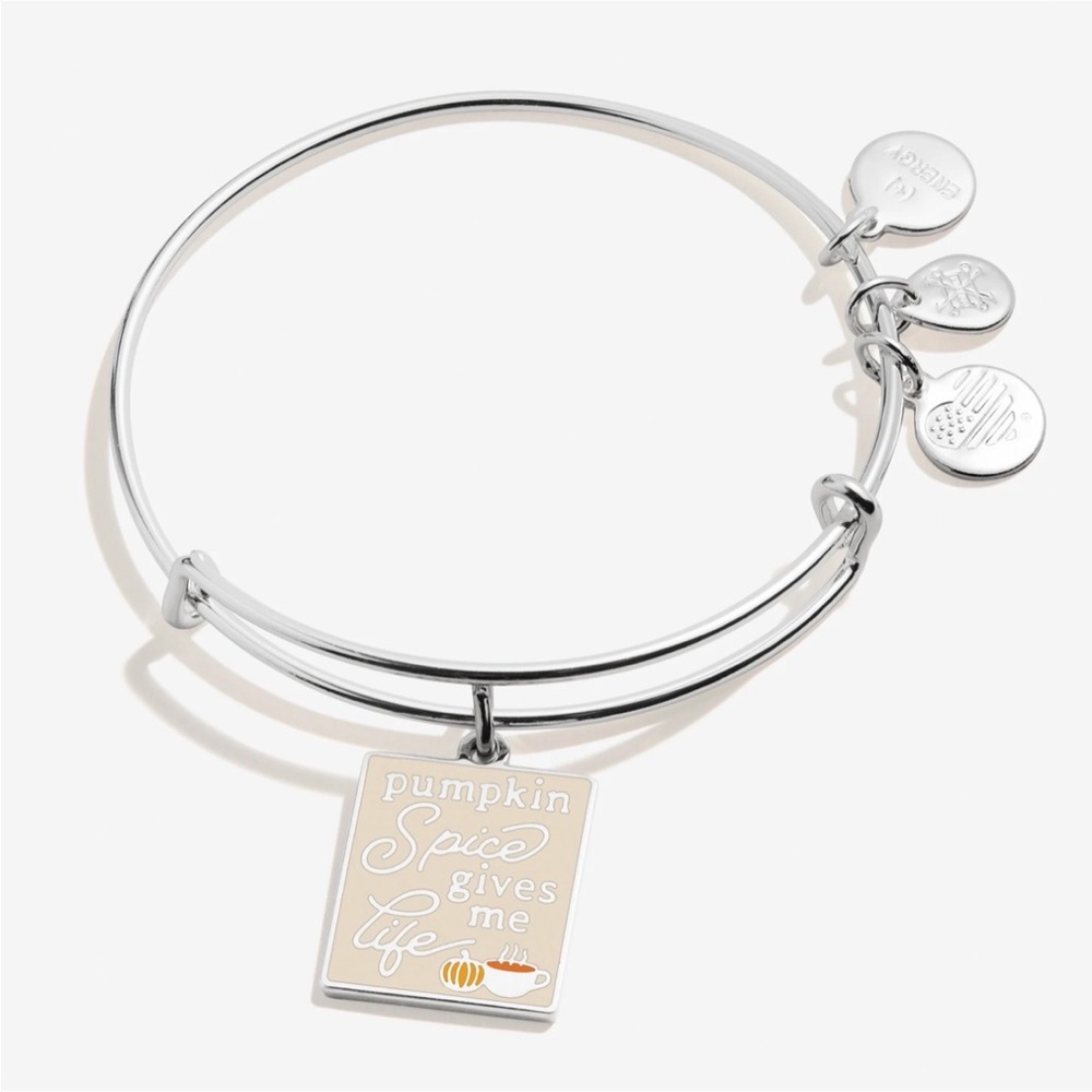Alex and Ani Silver Pumpkin Spice Gives Me Life Bracelet 🎃🧋